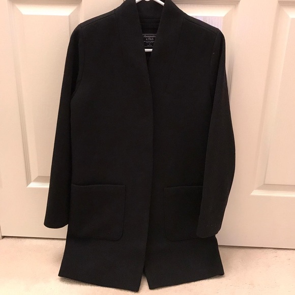 Abercrombie & Fitch Collarless Wool-Blend Coat - Picture 2 of 3